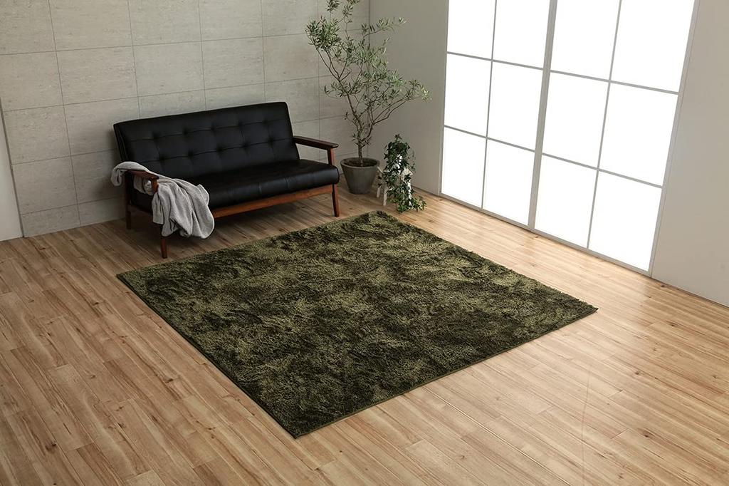 Ikehiko Corporation Rug Carpet Mat Lefon 185 x 185cm Green All Seasons Simple Antibacterial Processing Approx. #3985169