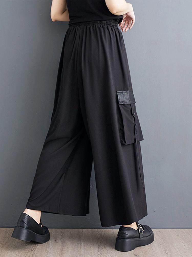 XITAO Elastic Waist Pocket Lace-up Pant GYX1548