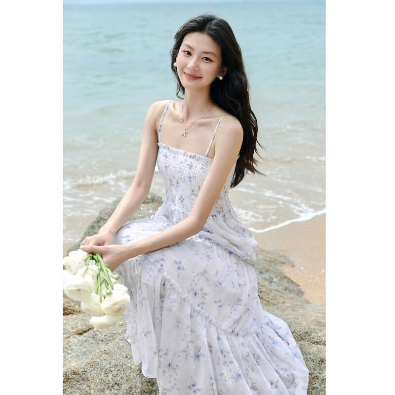 Autumn Water Yiren Elegant Ruffle Cardigan Sling Dress Set