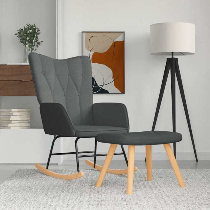 VidaXL Chaise à Bascule avec Tabouret Siège de Relaxation Fauteuil de Salon Salle de Séjour Siège de Salon Maison Intérieur 327623