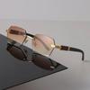 Designer Quadratische Sonnenbrille Damen Herren Retro Schwarz Sonnenbrille Luxus Persönlichkeit Brille Spiegel Randlos Marke