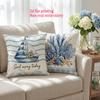 1/4 Stück Küsten-Kissenbezüge Nautisch Ozean-Thema Dekorative Kissenhüllen für Sofa Schlafzimmer Wohnzimmer Kissenbezug