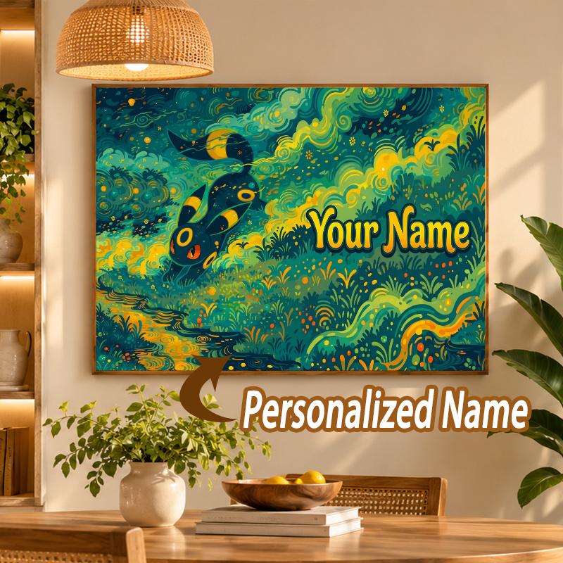 Umbreon Custom Name Diamond Painting Personalized 5D Full Drill DIY Diamond Art Home Decor