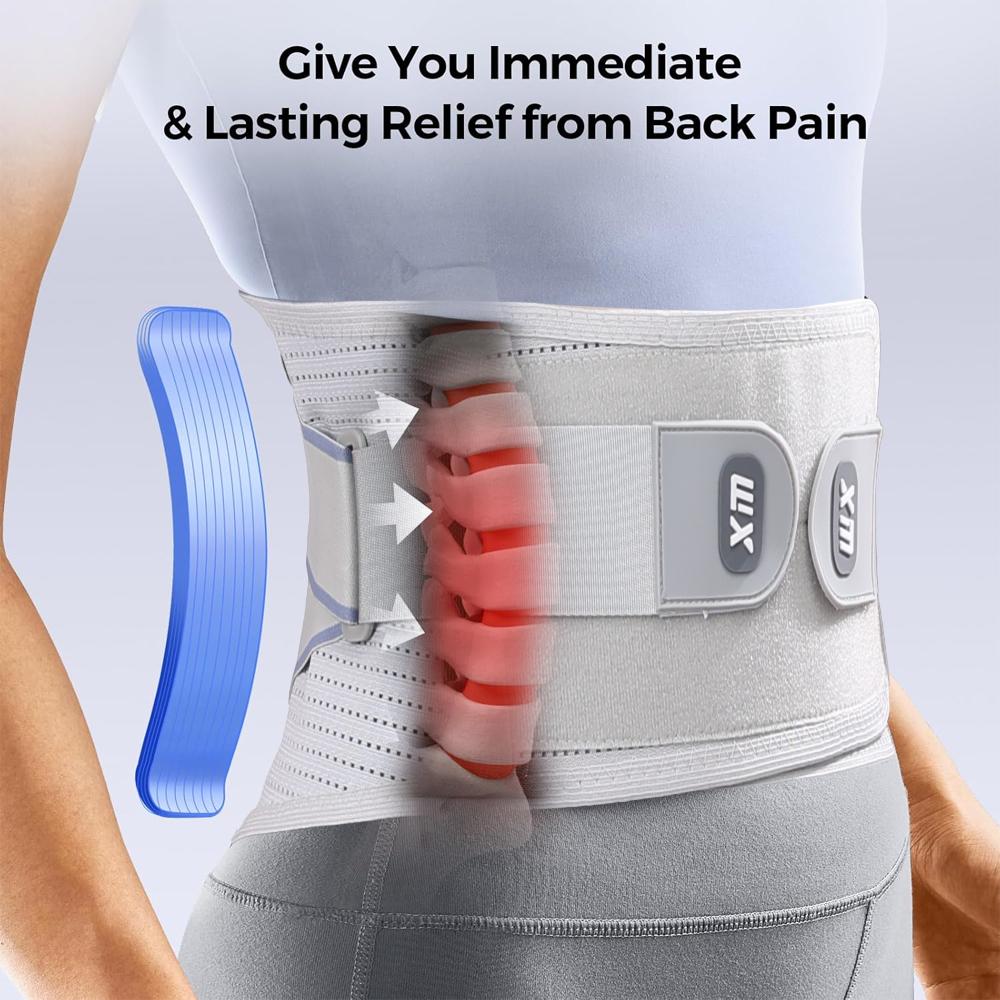 Sports Back Support Belt 4 Stays Heavy Lifting Breathable Lumbar Herniated Disc Sciatica Relief
