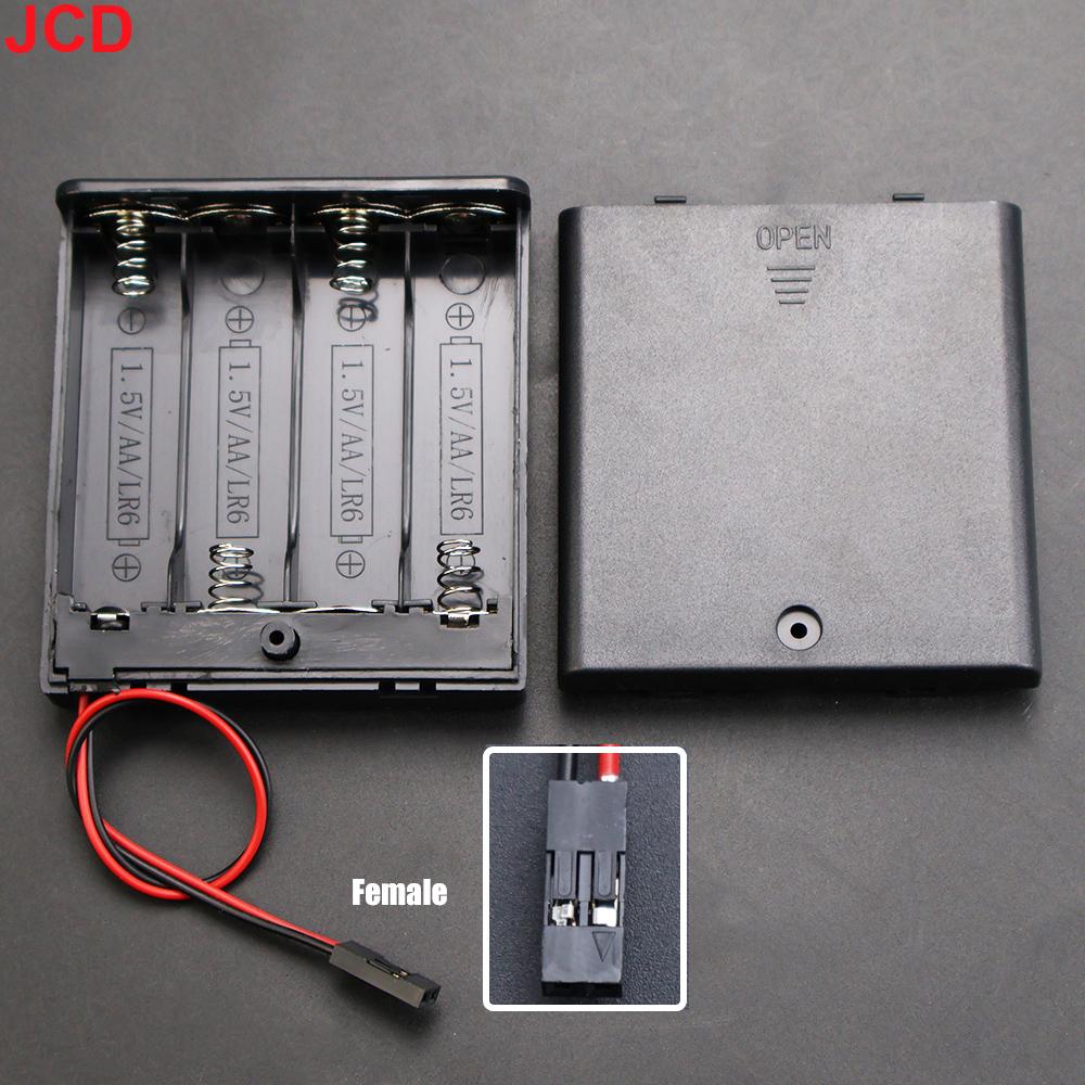 

1pc 4Slot AA Battery Holder Storage Case Box With Switch & Cover PH2.0 XH2.54 SM DC5.5*2.1mm USB Plug Connect Terminal Cable