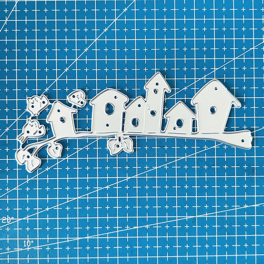 Tree House Border Die Cuts Embossing Stencils Template Mould for Card Scrapbooking and DIY Craft Album Paper Card Decor