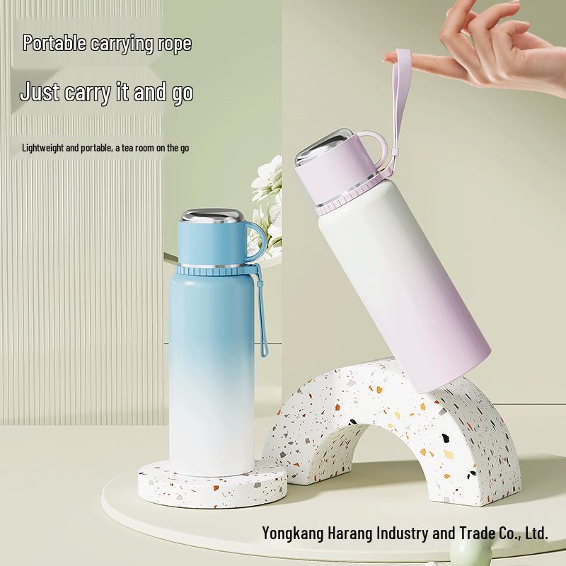 316 Stainless Steel Insulated Water Bottle with Double Lids & Tea Infuser for Outdoor Use