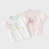 DAVE&BELLA Girls' Cotton Short Sleeve Moisture-Wicking T-Shirt