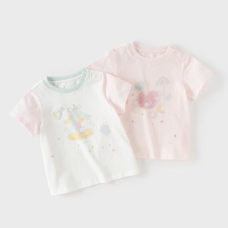 DAVE&BELLA Girls' Cotton Short Sleeve Moisture-Wicking T-Shirt