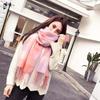 Soft Knitted Wool Shawl Cold-proof Long Neckscarf with Tassel Gifts Classic Plaid Scarf  Women