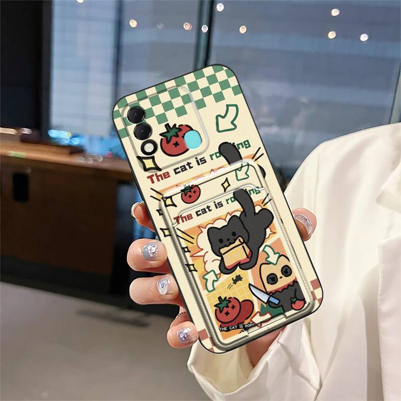 Silicone Cartoon Phone Case For Tecno Spark8/KG6 Dirt-resistant Shockproof Durable Back Cover Card sleeve Waterproof TPU
