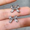New Flash Diamond Bow Ear Bone Clip Without Ear Hole Light Luxury High-end Niche Earrings Women