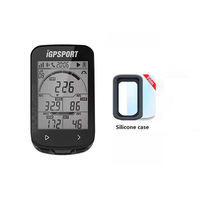 iGPSPORT BSC100S Bicycle Computer Cycling GPS Odometer Bike Speedomet Riding Cycling Waterproof Speedometer 2.6inch Large Screen BSC100S and case