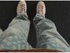 European & American Hip-Hop Streetwear: Men's Trendy Jacquard Full-Print Slim Flared Jeans