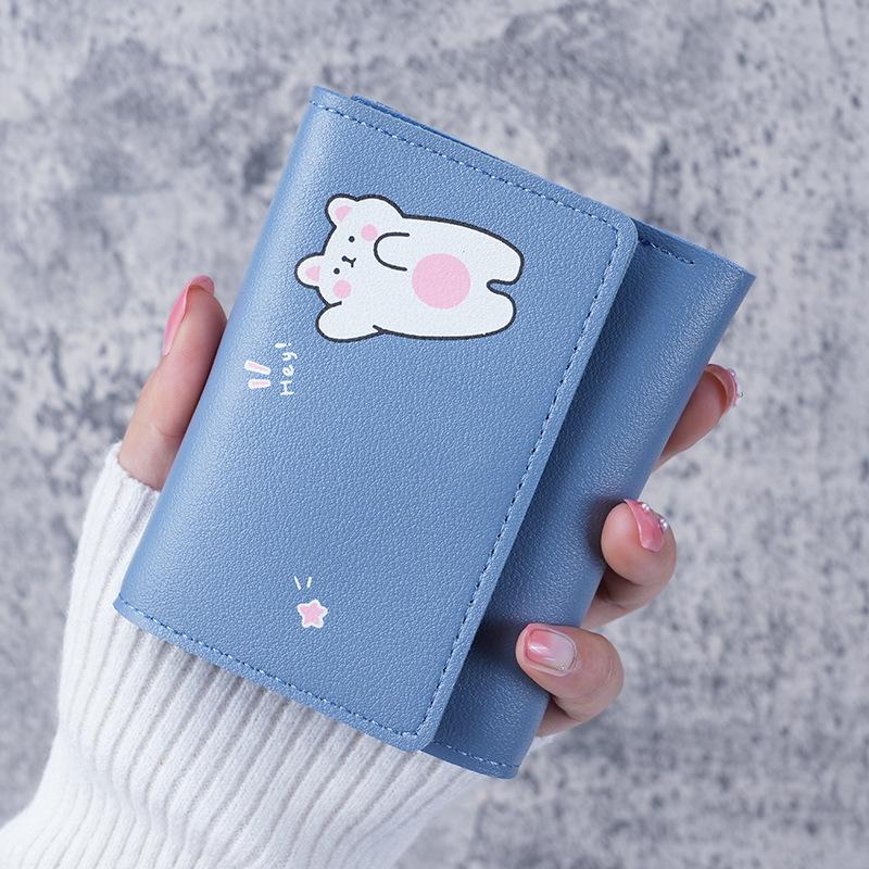 Korean Style Cute Tri-fold Wallet for Women - Short, Printed, Multi-Card Coin Purse
