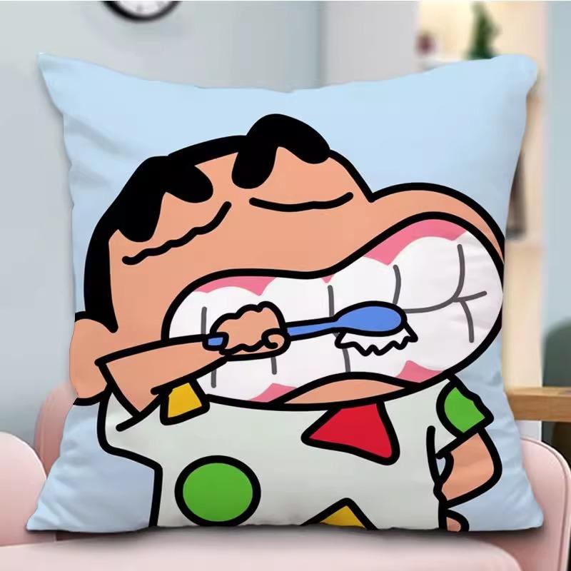 Cute Crayon Shin-chan Cartoon Pillowcases: Fun and Adorable Designs! Sofa Cushion Cover, Room Decoration, Gifts