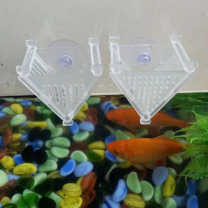 New Acrylic Aquarium Decoration Hanging Fish Tank Mini Crystal Pot Polka Water Planting Cylinder Cup Feeding Accessories