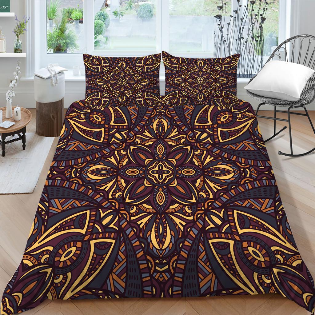 3D Bohemian Printed Bedding Single Double Bed Full Size Tropical Pattern Pillowcase and Quilt Cover Comfortable Home Decoration