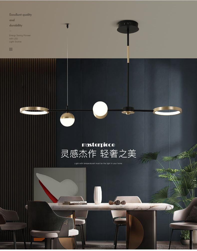 Candelabru lung Decor Sală de Mese lampă de design candelabru minimalist Corpuri de iluminat cu suspensie lumină aurie neagră pentru interior acasă