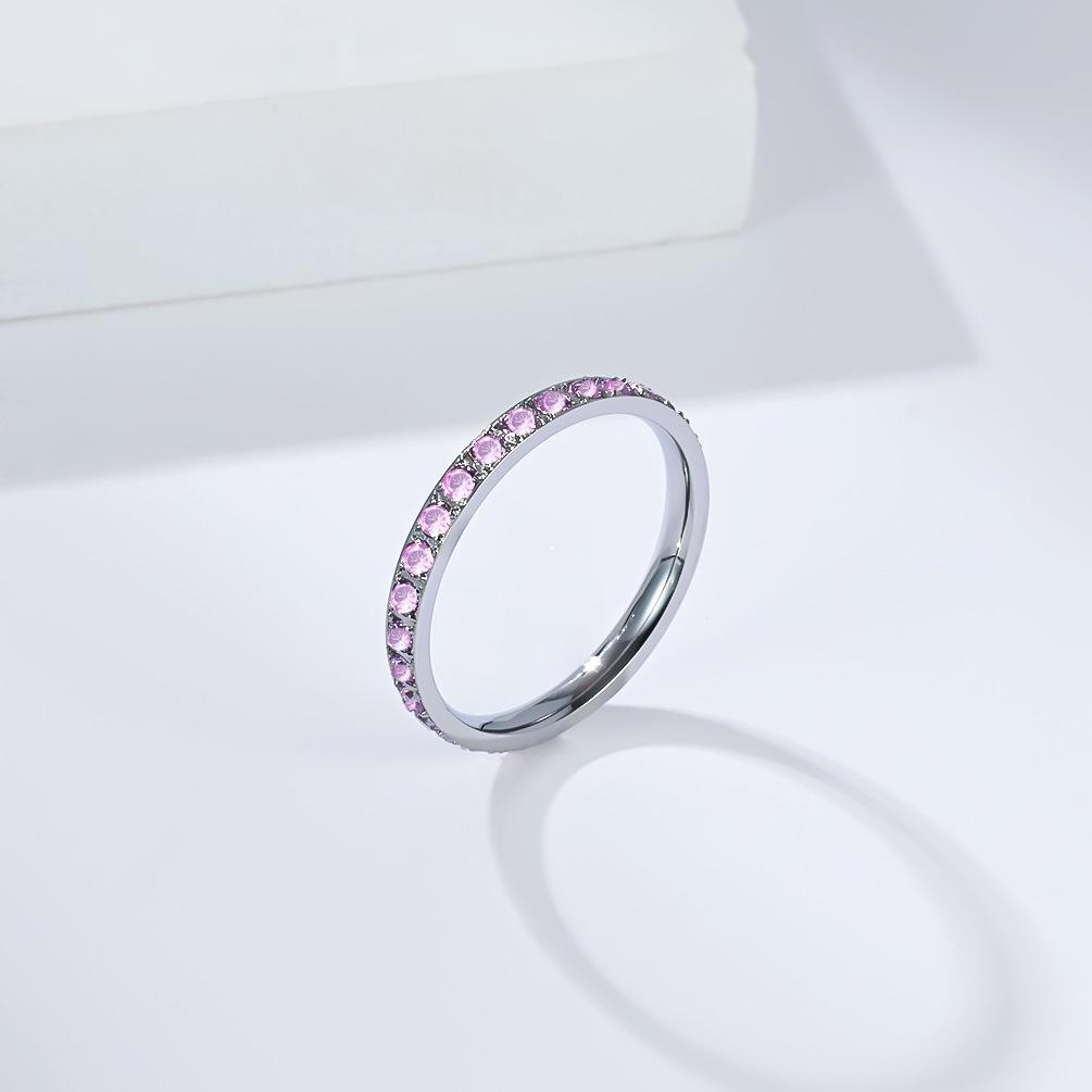 European Starry Sky Diamond Titanium Steel Women's Stackable Midi Ring - Fashionable, High-End Hand Jewelry