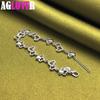 925 Sterling Silver FULL Heart AAA Zircon Chain Bracelet Jewelry
