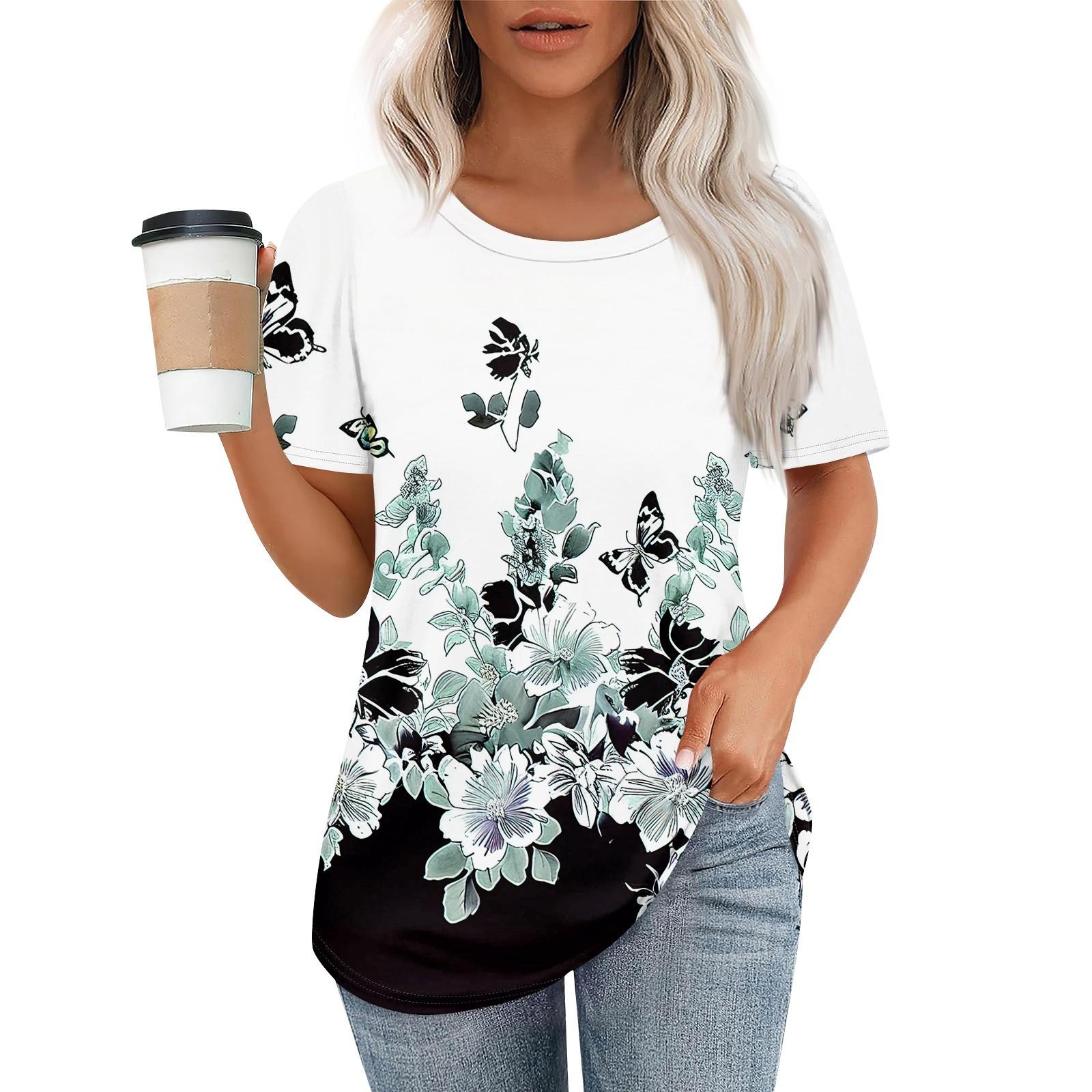 

Женский модный повседневный свитер с коротким рукавом и круглым вырезом L