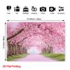 2D Flat Print Cherry Blossom Tapestry, Sakura Tree Tunnel Wall Backdrop for Photoshoot