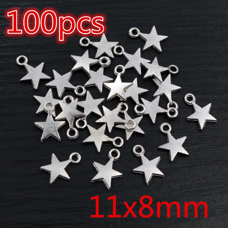 New Fashion Antique Silver Plated Bronze Stars Chrams Metal Alloy Pendant Charms for DIY Neckalce Jewelry Making Findings