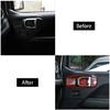 Door Handle Bowl Cover Trim Bezel for 2018+ Jeep Wrangler JL JT Red Carbon Fiber
