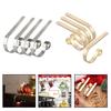 4 Pieces Metal Stocking Hooks For Fireplace Mantels Non Slip Pads Secure Hanging Support For Stockings And Holiday Decor