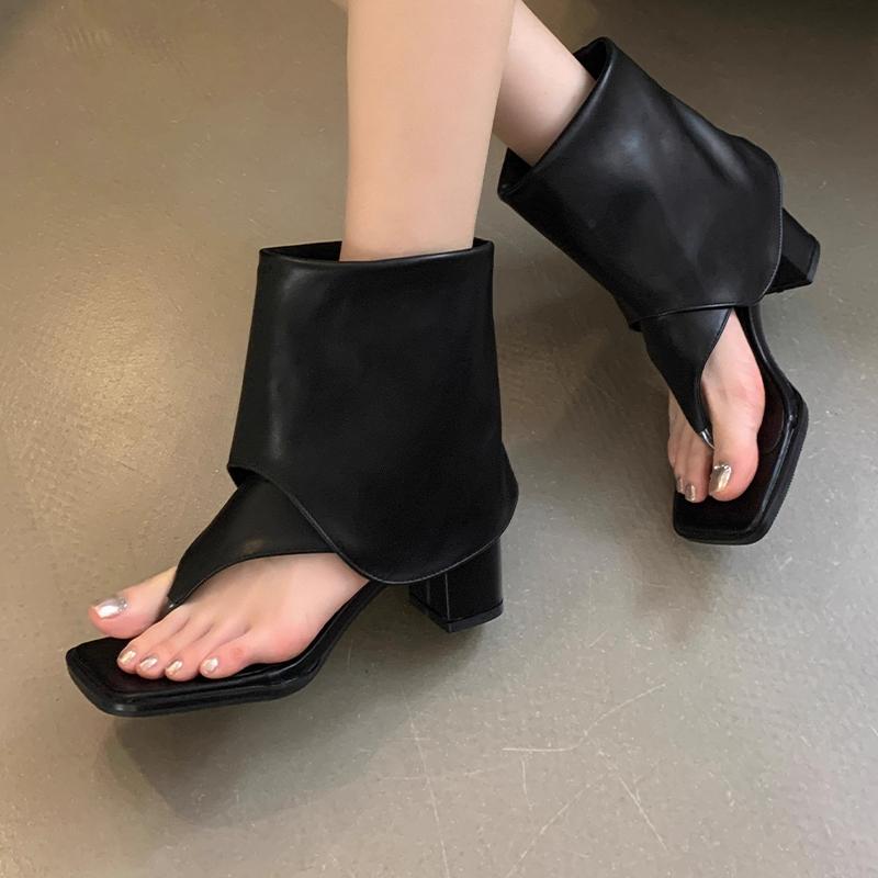 Ankle Women Sandals High Heels Clip Toe Shoes Designer Summer Dress Pumps 2025 New Chunky Cool Boots De Mujer Zapatos