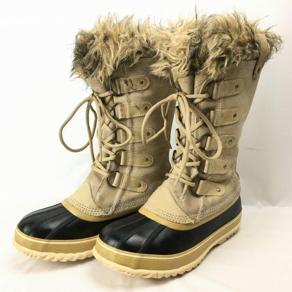 SOREL Ladies Size 23.5 Premium Snow Boots with Liner Brown Long Waterproof Boots/Shoes(USED)