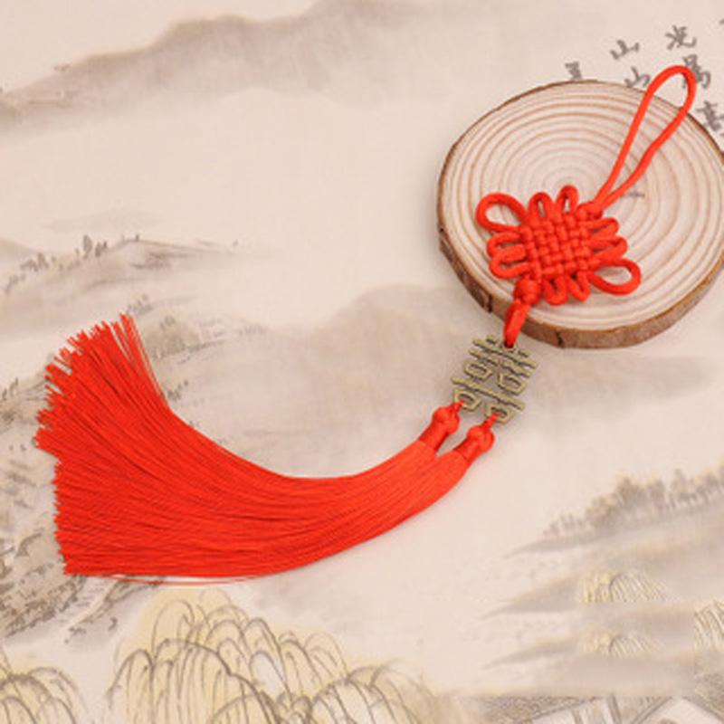 

Маленький китайский узел, украшение к Празднику Весны для дома, подвеска, традиционный декор китайского лунного Нового года, красный кисточный орнамент