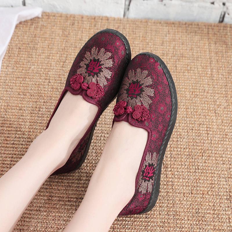 Stoffschuhe Damen Frühling Weiche Sohle Bequem Atmungsaktiv Seniorenschuhe Rutschfest Volksschuhe