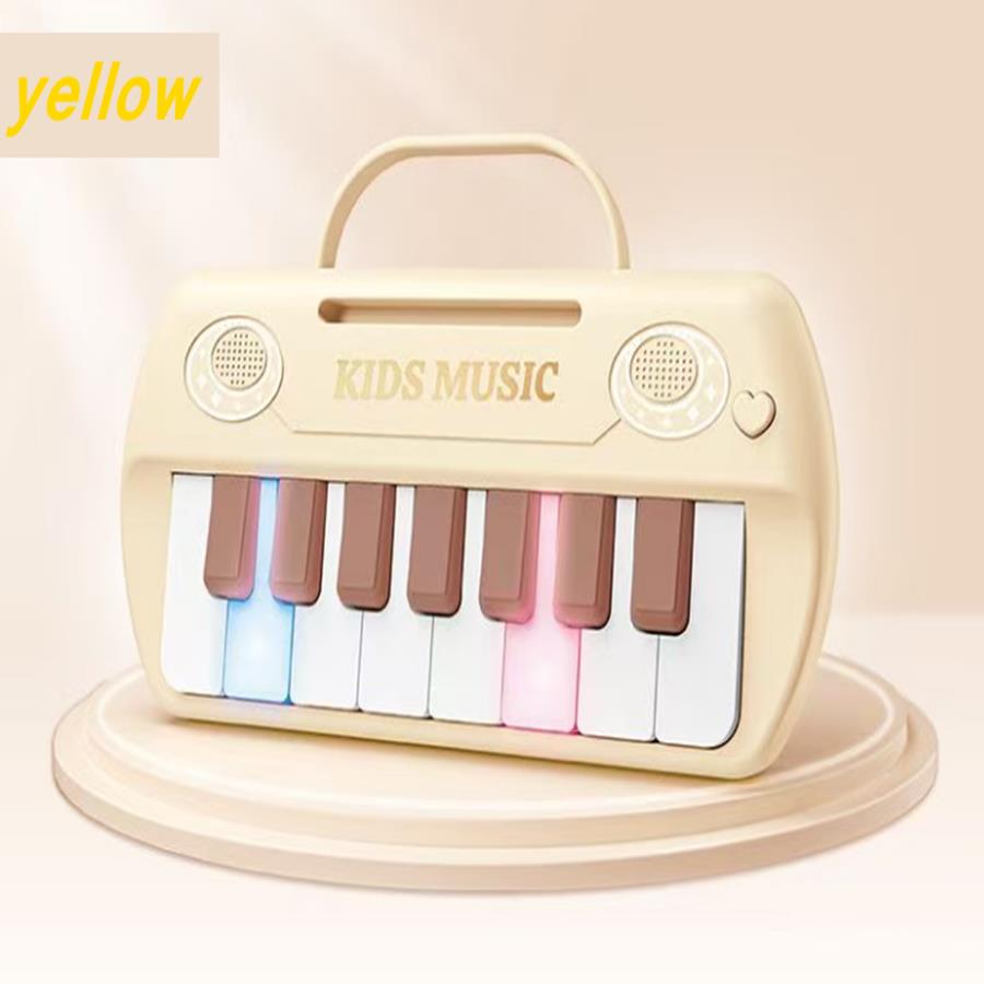 Multi-functional 15 Keys with Handle Kid Minitial Electronic Piano Portable Musical Instrument Toy with Music Score Learning Toy