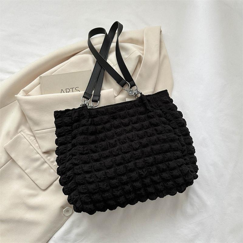 Lattice Wrinkled Vintage Crossbody Bag With Seams For Casual Outings