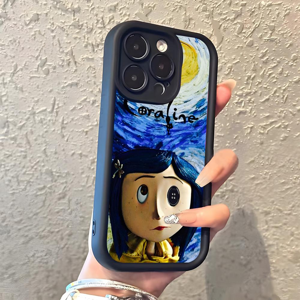 Anime Hot C-Coraline Phone Case For IPhone 17 Pro Max 16 15 14 Pro Max IPhone 13 Pro Max 11 Plus Silicone Cover