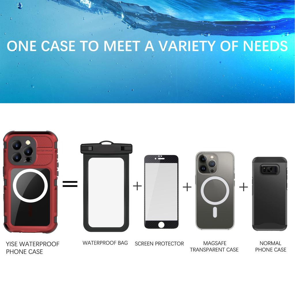 SHELLBOX M Series For iPhone 16 Pro IP68 Waterproof Case Metal Diving Phone Cover Compatible with MagSafe