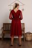 Women's Big Size Dress Green Lined Polka Dot Tulle Plus Size Belted Dress