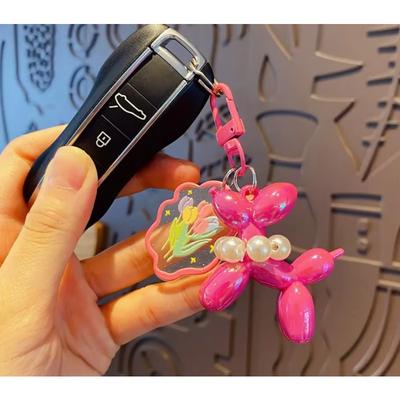 Cartoon Phone Chain Bead Bubble Dog Keychain Phone Case DIY Accessory Girl Heart Hanging Chain Bag Pendant
