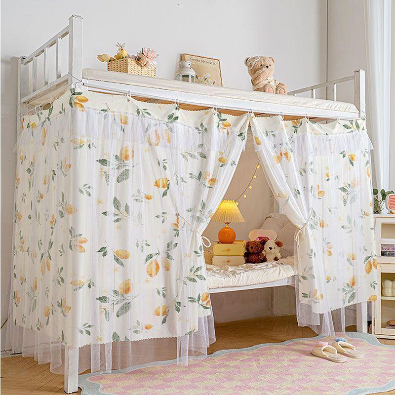 Nordic Minimalist Under-Bed and Upper Bunk Blackout Curtains - Girlish Style for Female Student Dormitories.