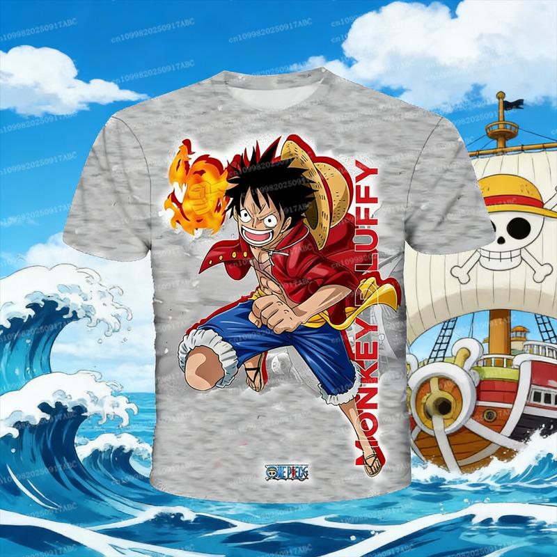 Summer T-shirt men Anime One Piece Luffy T-shirt CosPlay Tshirt Children's clothing Cartoon Top Loose Women Oversized T-shirt