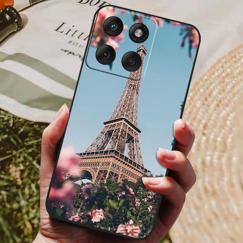 Etui do Motorola Edge 70 5G Modne Czarne Silikonowe Miękkie TPU Etui na Telefon do Motorola Moto X70 Air 5G 2025 Pokrowiec Tylny Etui Funda