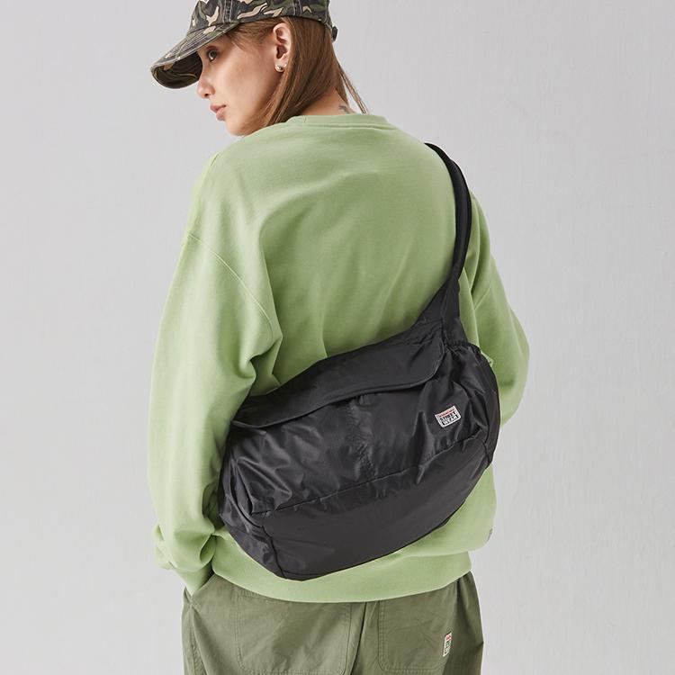 New Vision Street Wear Nylon Shoulder Bag Regular Unisex Black/Purple V241NS9008