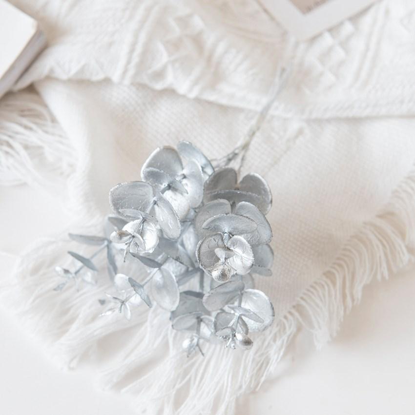 

Искусственные листья эвкалипта Пластиковое искусственное растение Домашняя ваза Вечеринка Улица Сад Свадьба Свадебный букет Венок DIY Декор подарочной коробки 1pc серебряный