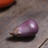 Purple Sand Eggplant Tea Pet Vegetable Shape Handmade Tea Pet Decoration Art Realistic Handmade Bionic Plant Table Decor