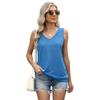 Women's Spring and Summer New V-neck Solid Colour Vest Loose Sleeveless T-shirt Casual Tops