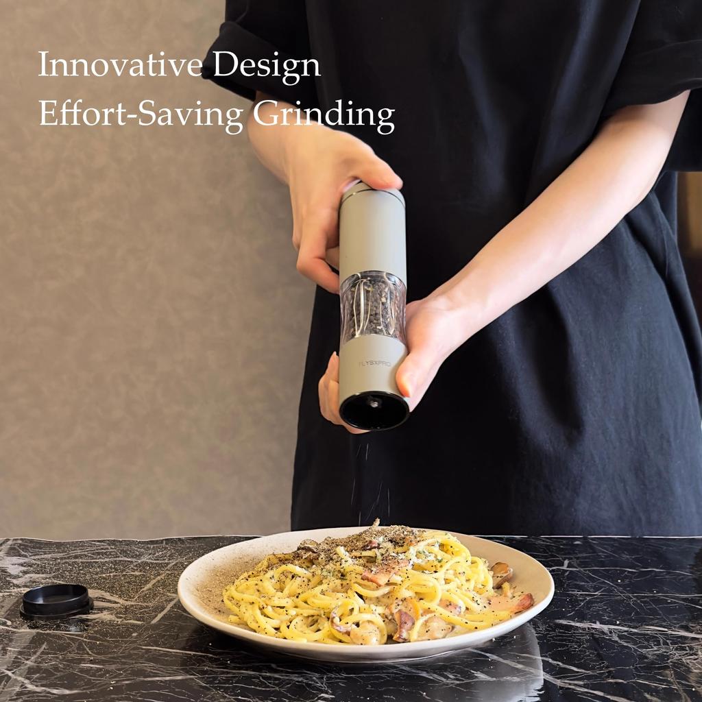 Salt and Pepper Mill Set | Adjustable Coarseness Manual Pepper Mill | Refillable Design | Ceramic Core | Kitchen Essentials (Set of 2, Greige)