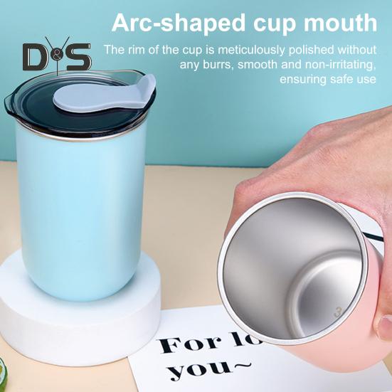 Water Cup 300ml Ergonomic Milk Cup Comfortable Grip Double-Layer Coffee Cup Tooth Brushing Cup Mouthwash Cup Multifunctional Mixing Cup