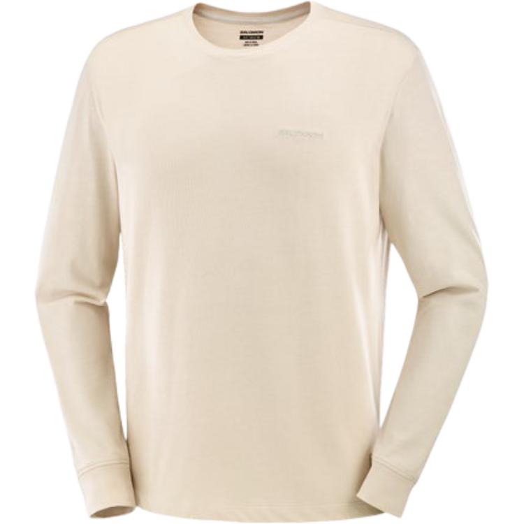 Salomon Fashionable Comfortable Soft Skin-Friendly Breathable Long Sleeve T-Shirt Men tops Off-White C22889 XL